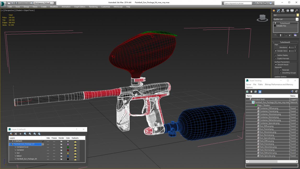 3D model Paintball Gun Package Kit