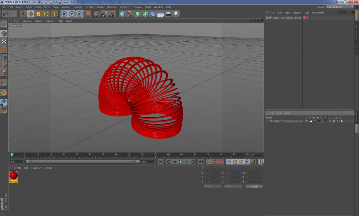 3D model Plastic Toy Spring Curved