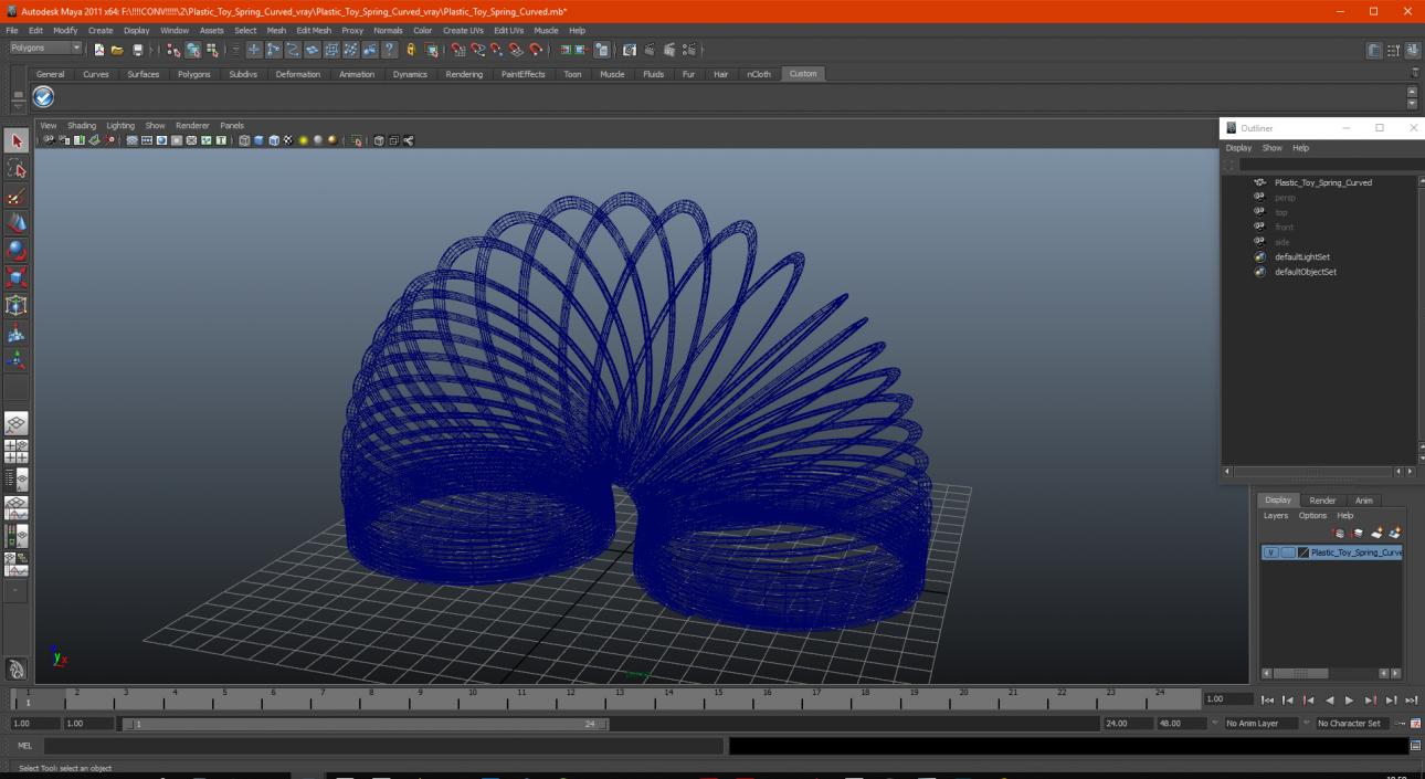3D model Plastic Toy Spring Curved