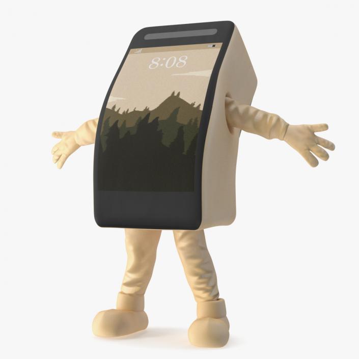 Mobile Phone Mascot Golden Happy Pose 3D