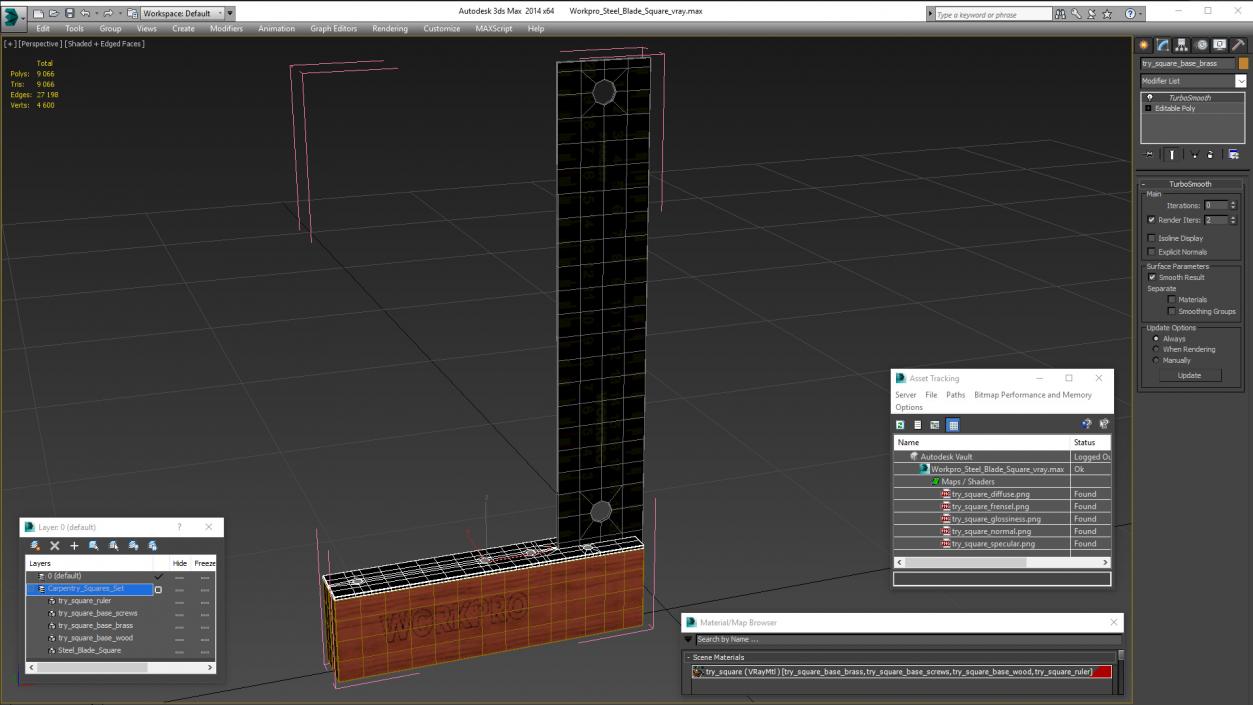 3D Workpro Steel Blade Square