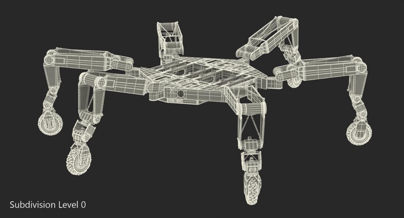 3D All-Terrain Hex-Limbed Extra-Terrestrial Explorer Rigged