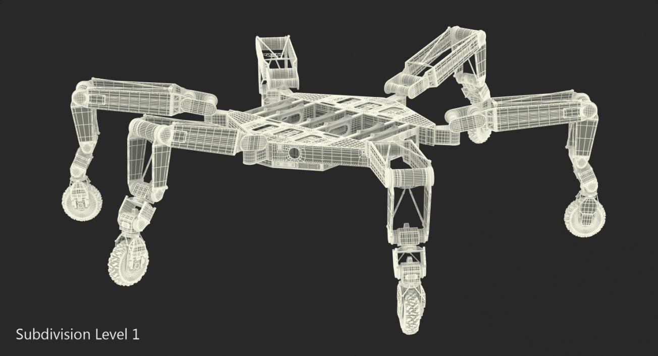 3D All-Terrain Hex-Limbed Extra-Terrestrial Explorer Rigged