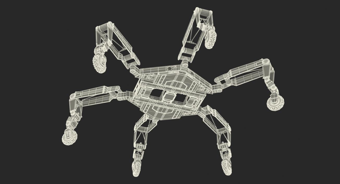 3D All-Terrain Hex-Limbed Extra-Terrestrial Explorer Rigged