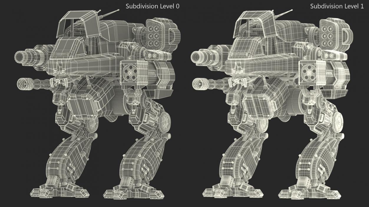 3D Shabby Sci-Fi Robot Dark Green with Pilot