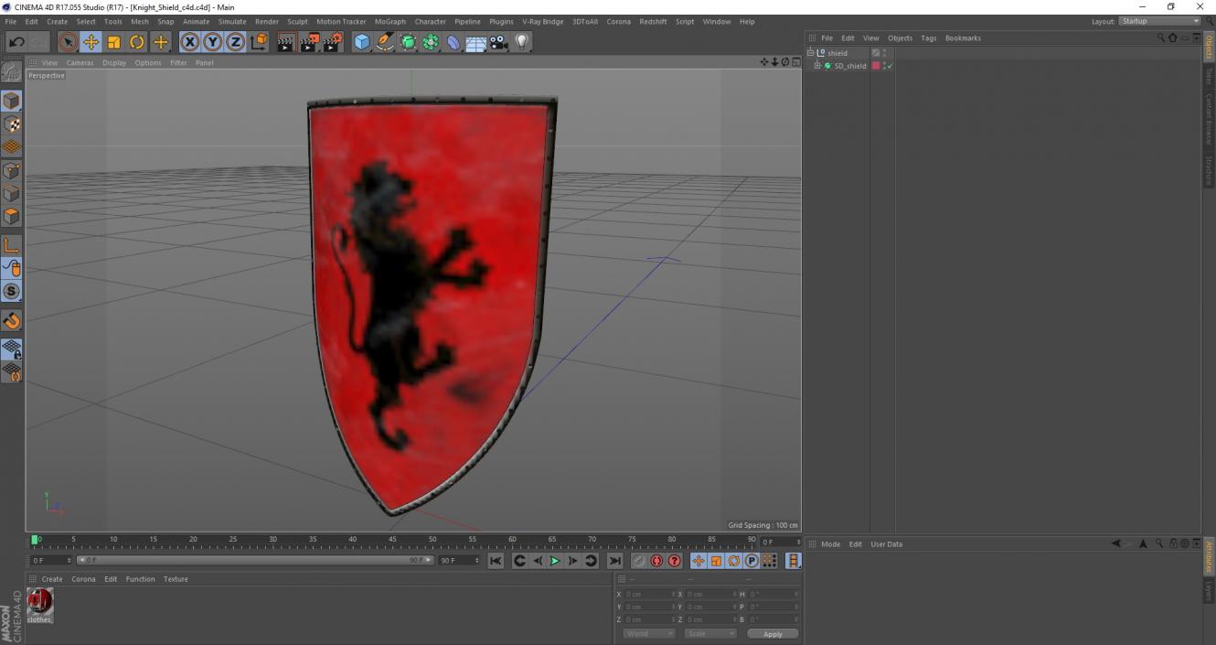 3D Knight Shield model