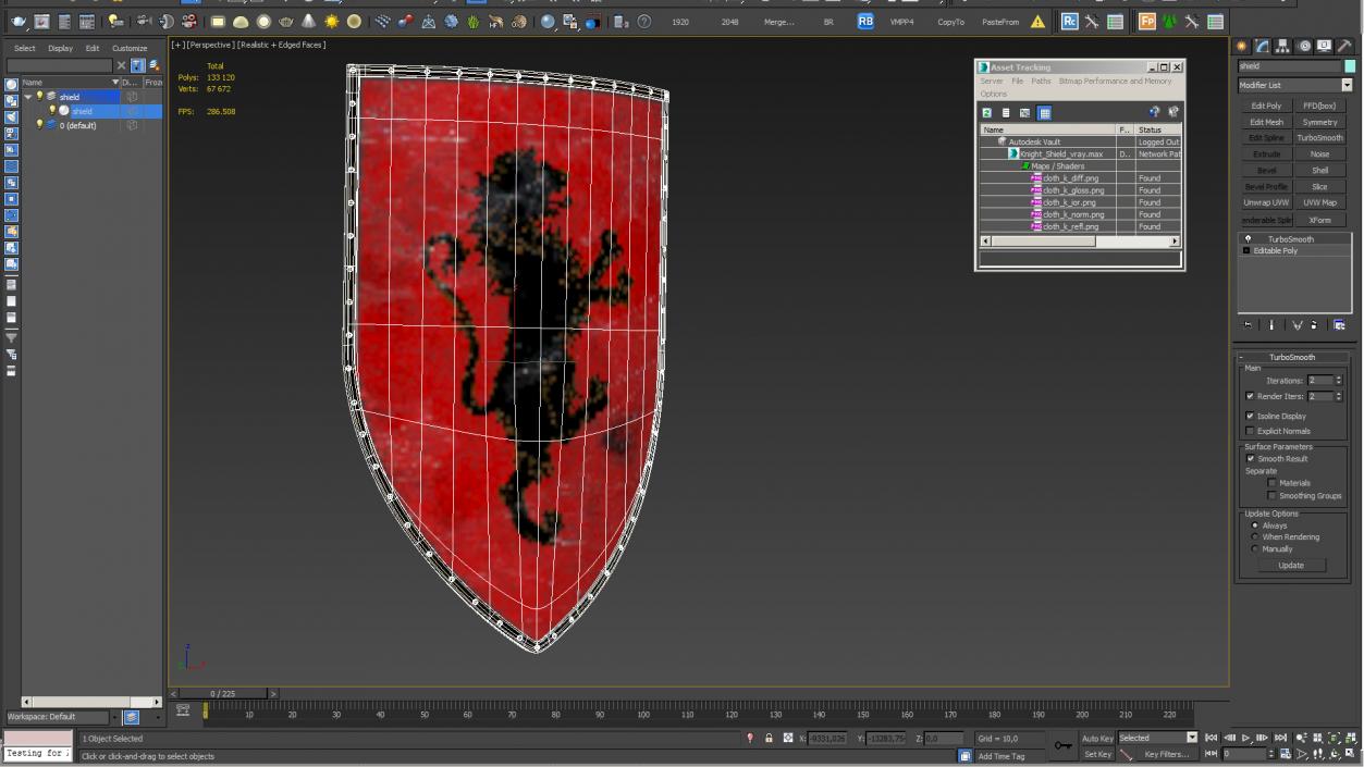 3D Knight Shield model