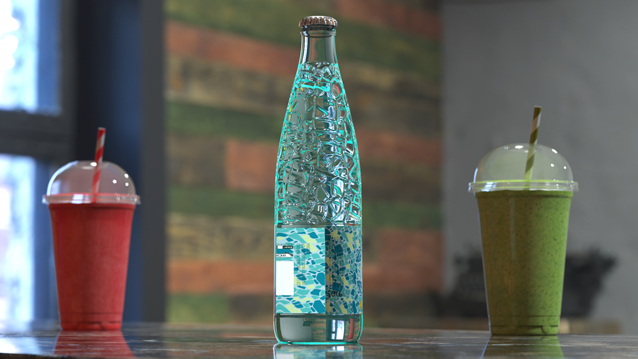 Bottle of Mineral Water Vichy Catalan Mint 3D