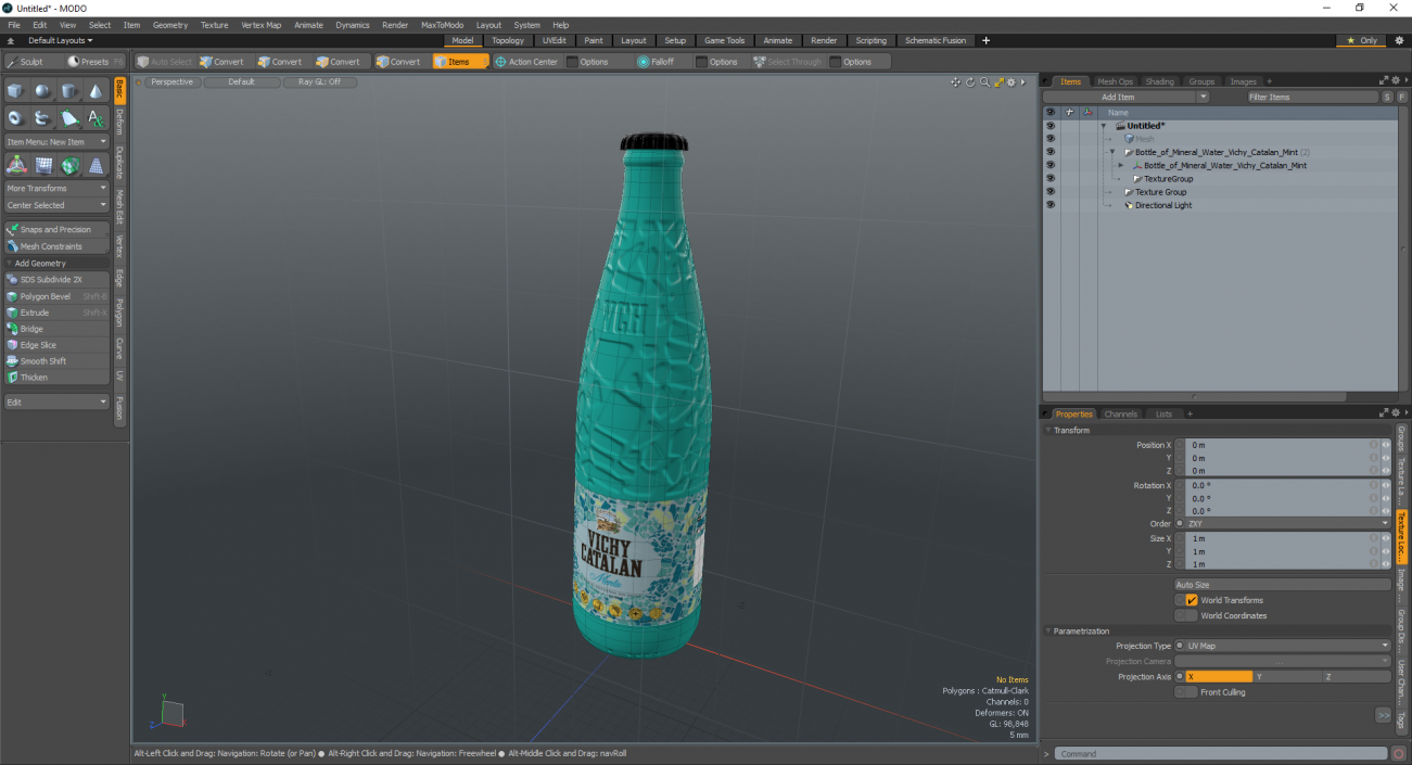 Bottle of Mineral Water Vichy Catalan Mint 3D