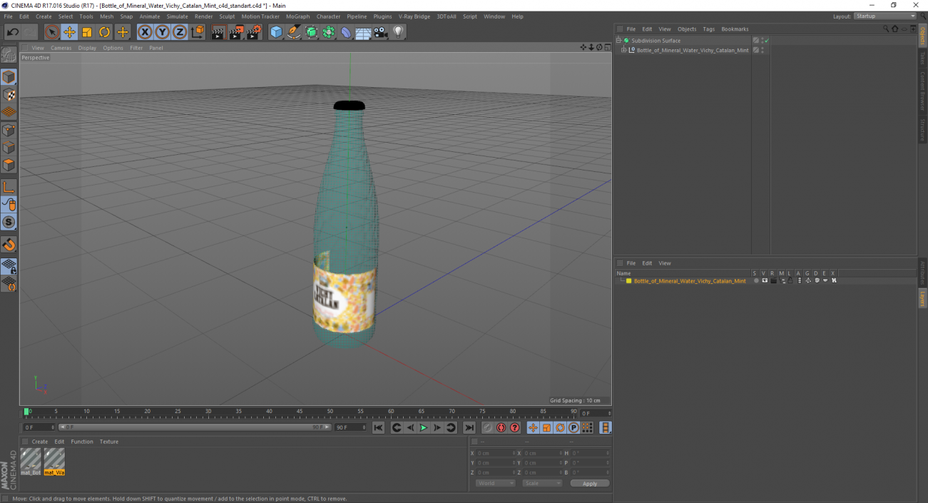 Bottle of Mineral Water Vichy Catalan Mint 3D