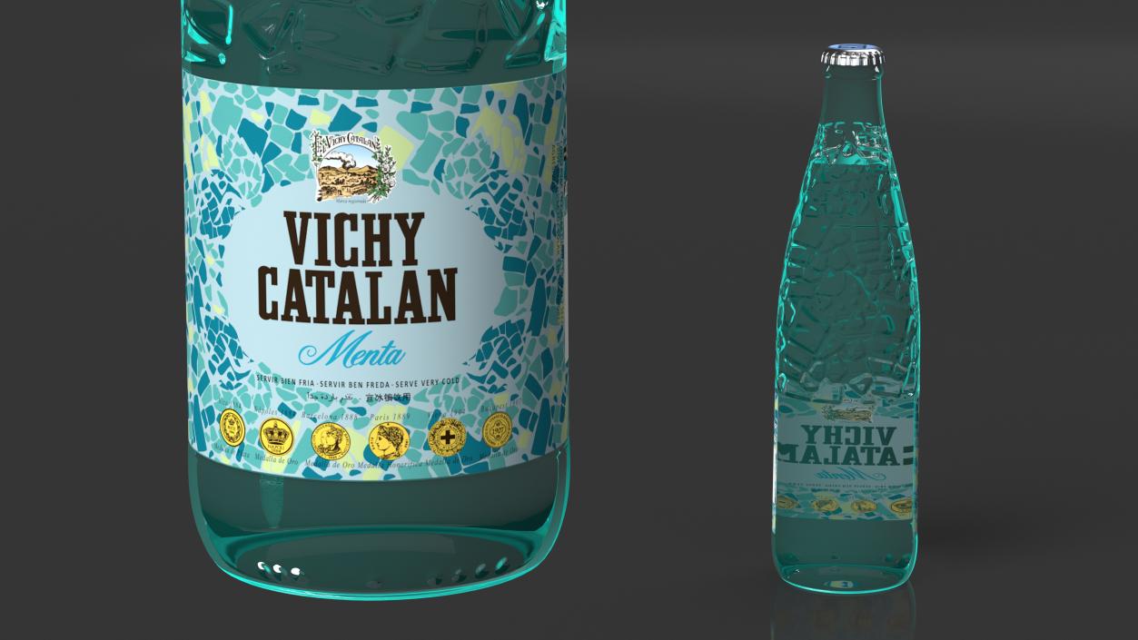 Bottle of Mineral Water Vichy Catalan Mint 3D