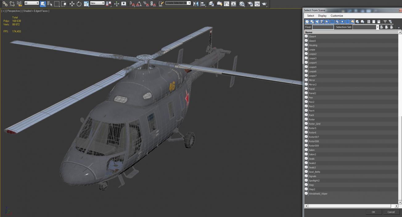 3D model Kazan Ansat Russian Light Military Helicopter