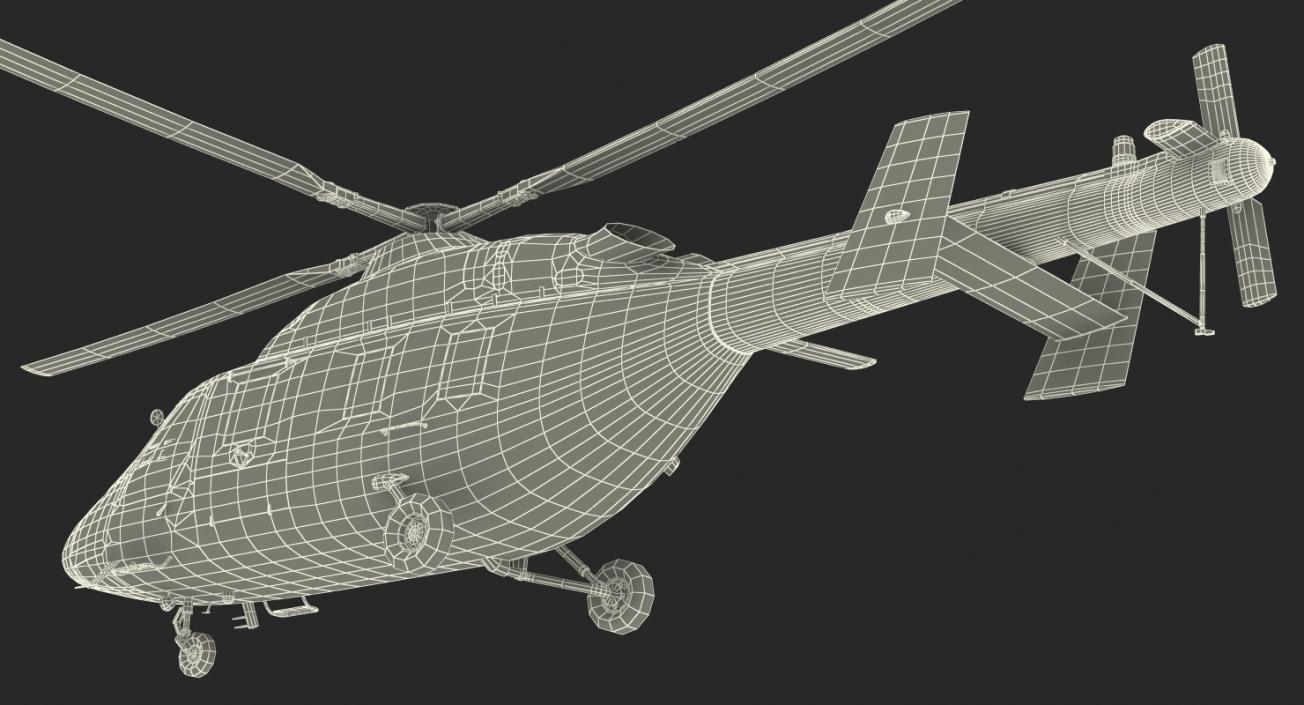 3D model Kazan Ansat Russian Light Military Helicopter