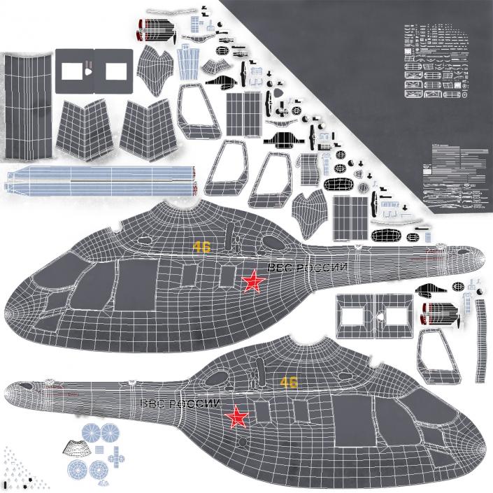 3D model Kazan Ansat Russian Light Military Helicopter