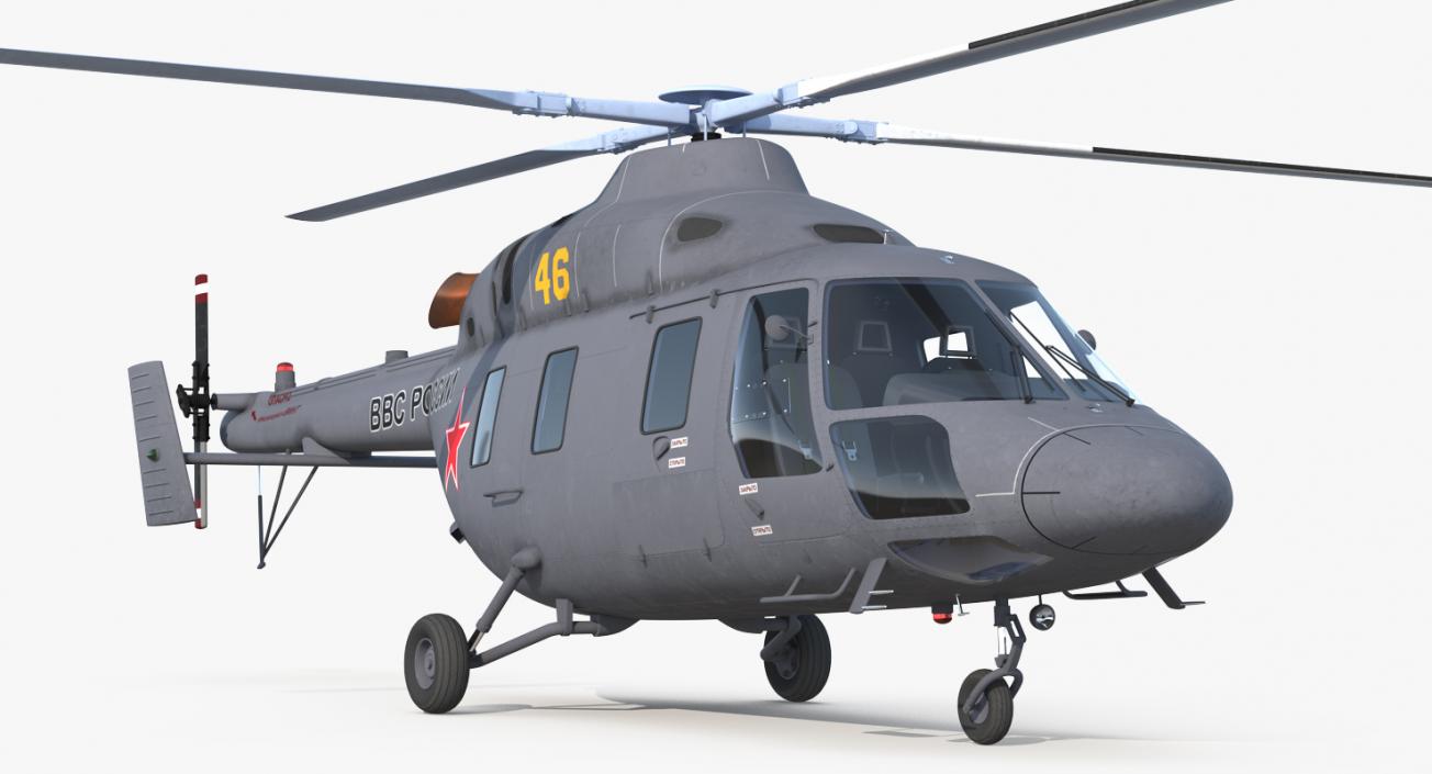 3D model Kazan Ansat Russian Light Military Helicopter