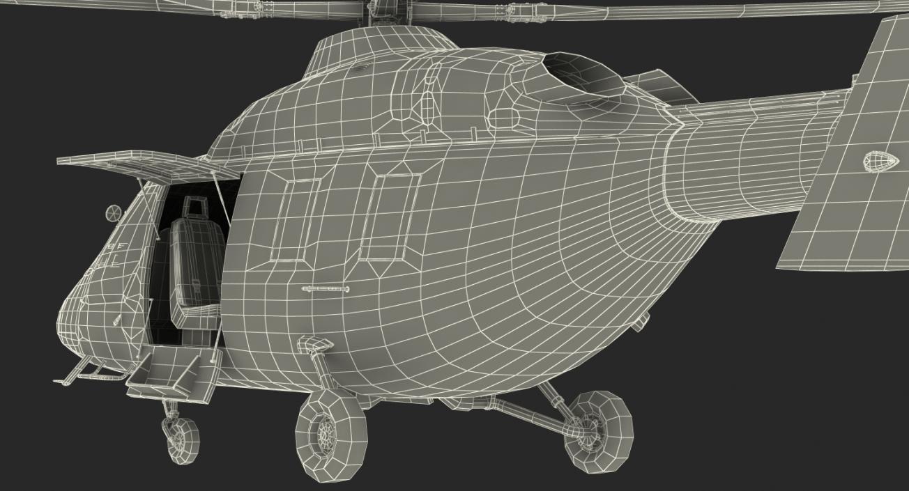 3D model Kazan Ansat Russian Light Military Helicopter