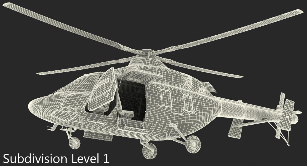 3D model Kazan Ansat Russian Light Military Helicopter