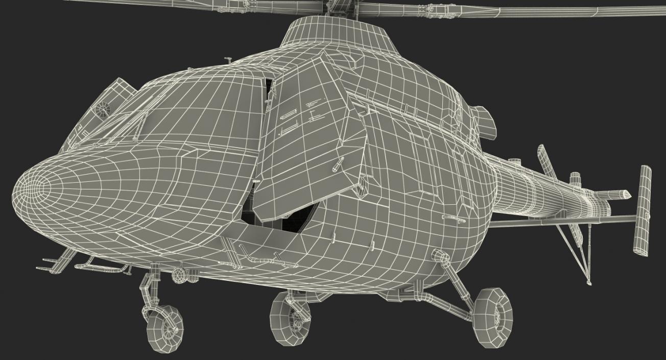 3D model Kazan Ansat Russian Light Military Helicopter