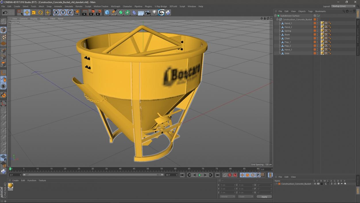 3D Construction Concrete Bucket model