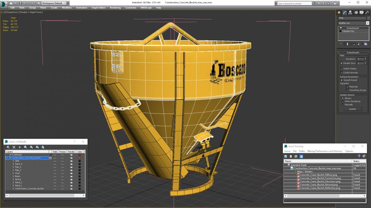 3D Construction Concrete Bucket model