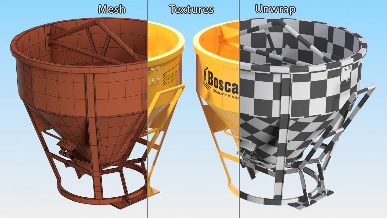 3D Construction Concrete Bucket model