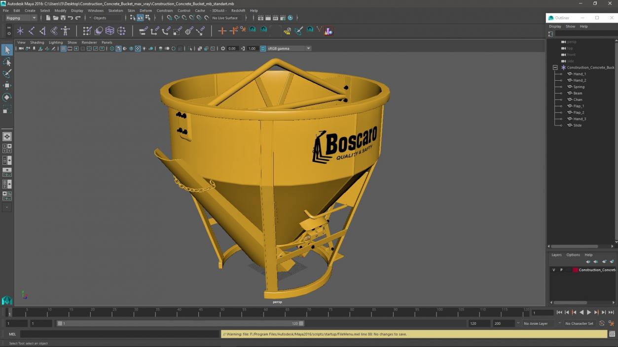 3D Construction Concrete Bucket model