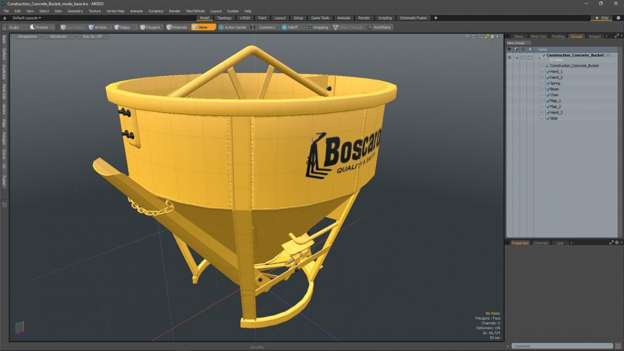 3D Construction Concrete Bucket model