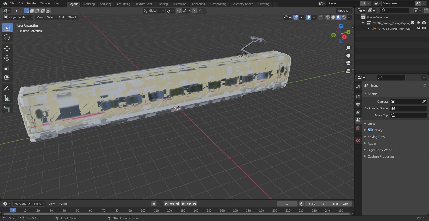 CR400 Fuxing Train Wagon Electric Drive 3D model