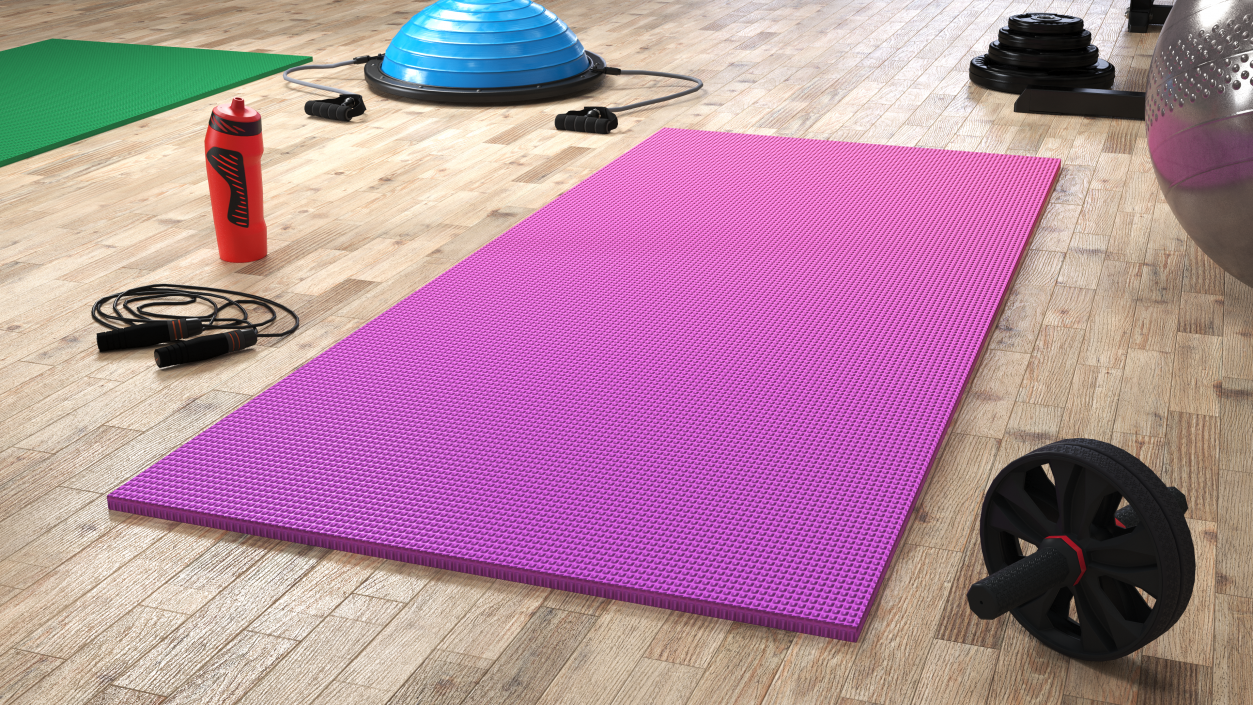 3D Pink and Purple Gradient Yoga Mat model