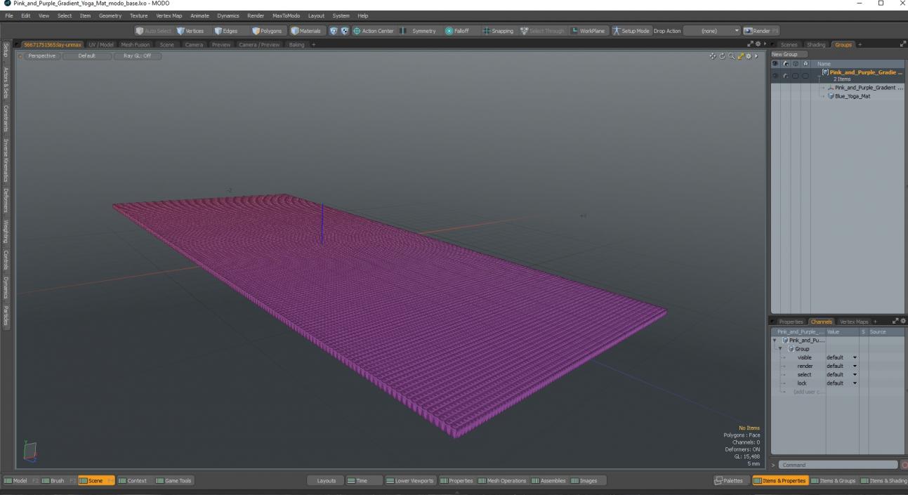 3D Pink and Purple Gradient Yoga Mat model