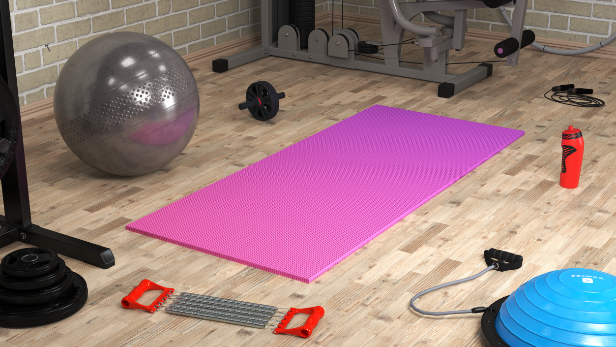 3D Pink and Purple Gradient Yoga Mat model