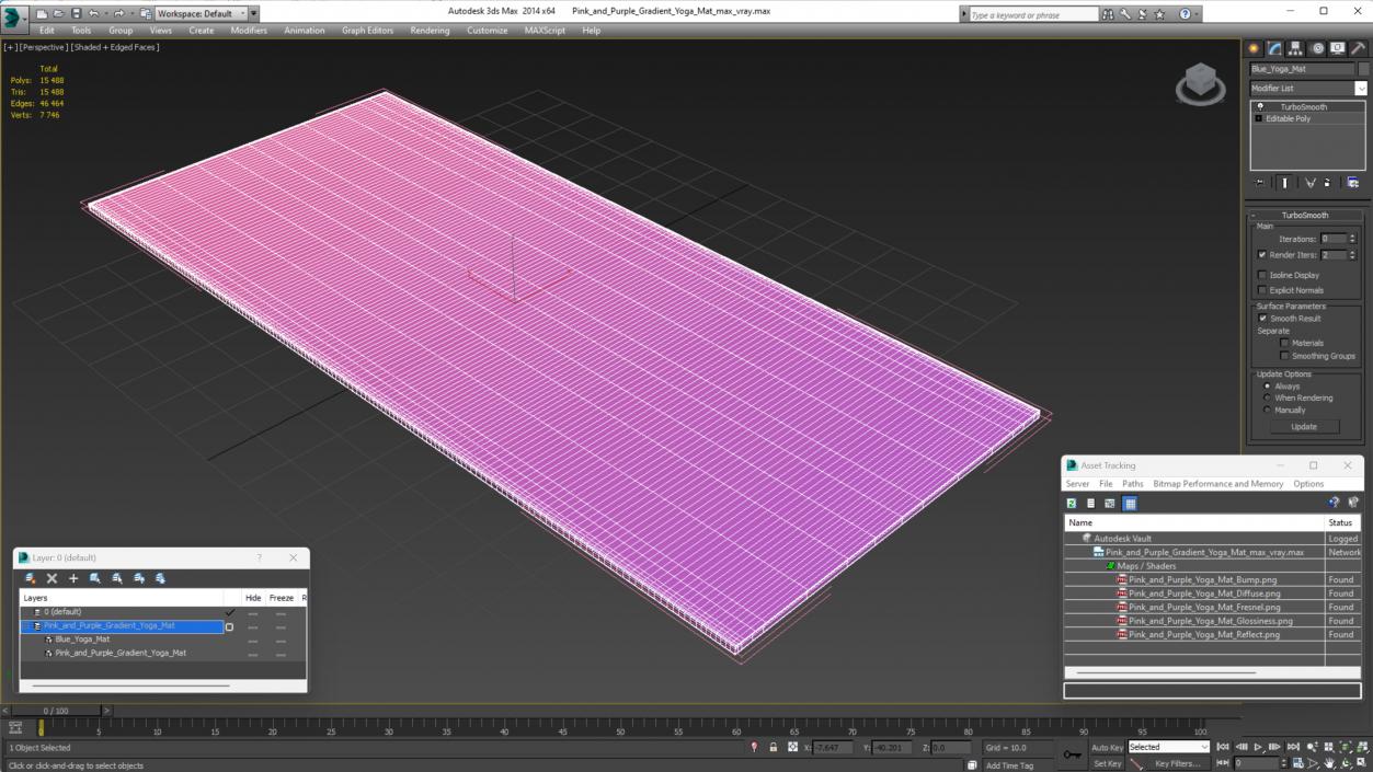 3D Pink and Purple Gradient Yoga Mat model