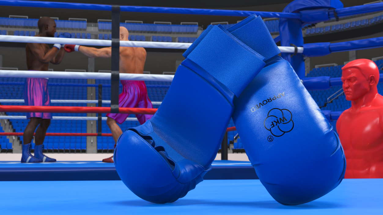 3D model Fighting Gloves WKF Lying Blue