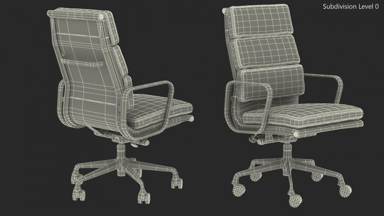 Executive Chair Black Leather 3D model