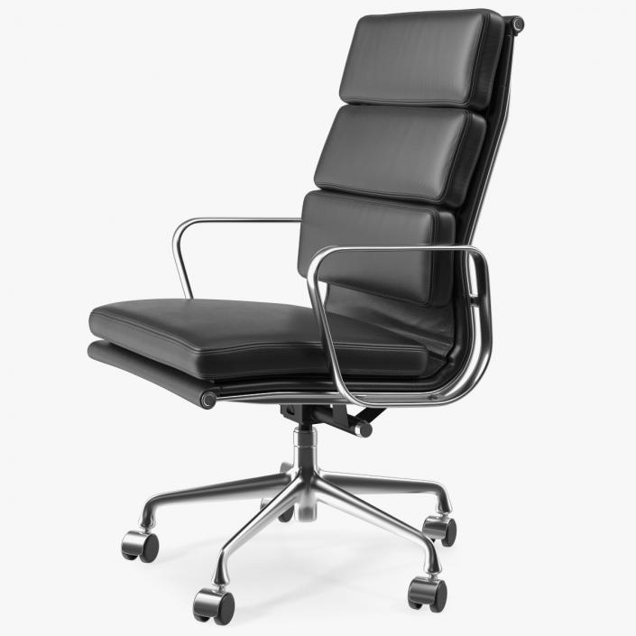 Executive Chair Black Leather 3D model