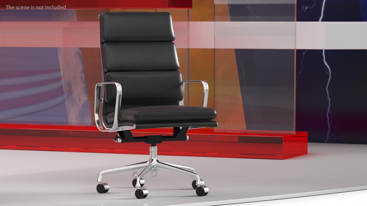 Executive Chair Black Leather 3D model