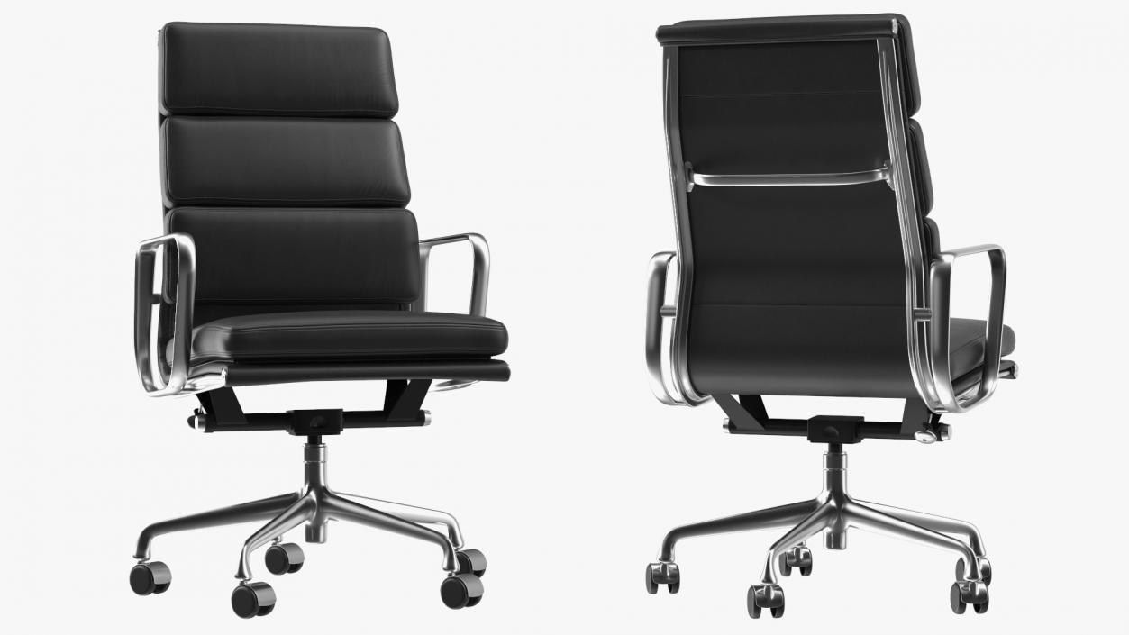 Executive Chair Black Leather 3D model