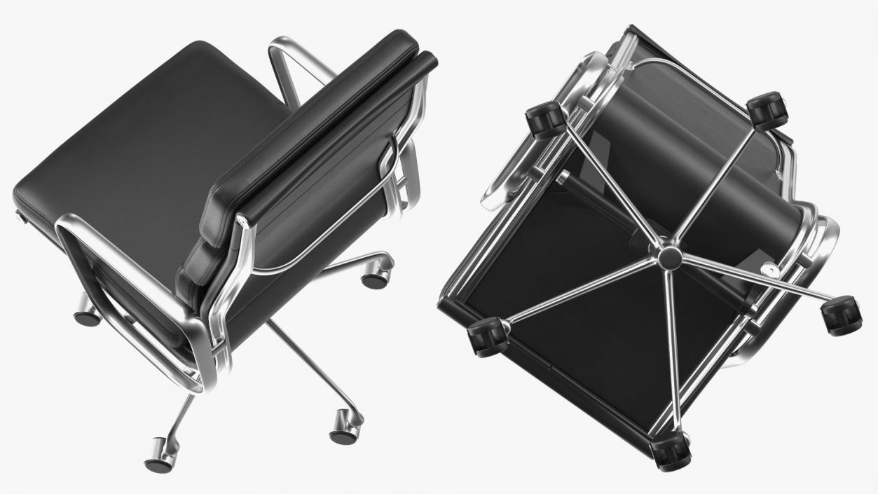 Executive Chair Black Leather 3D model