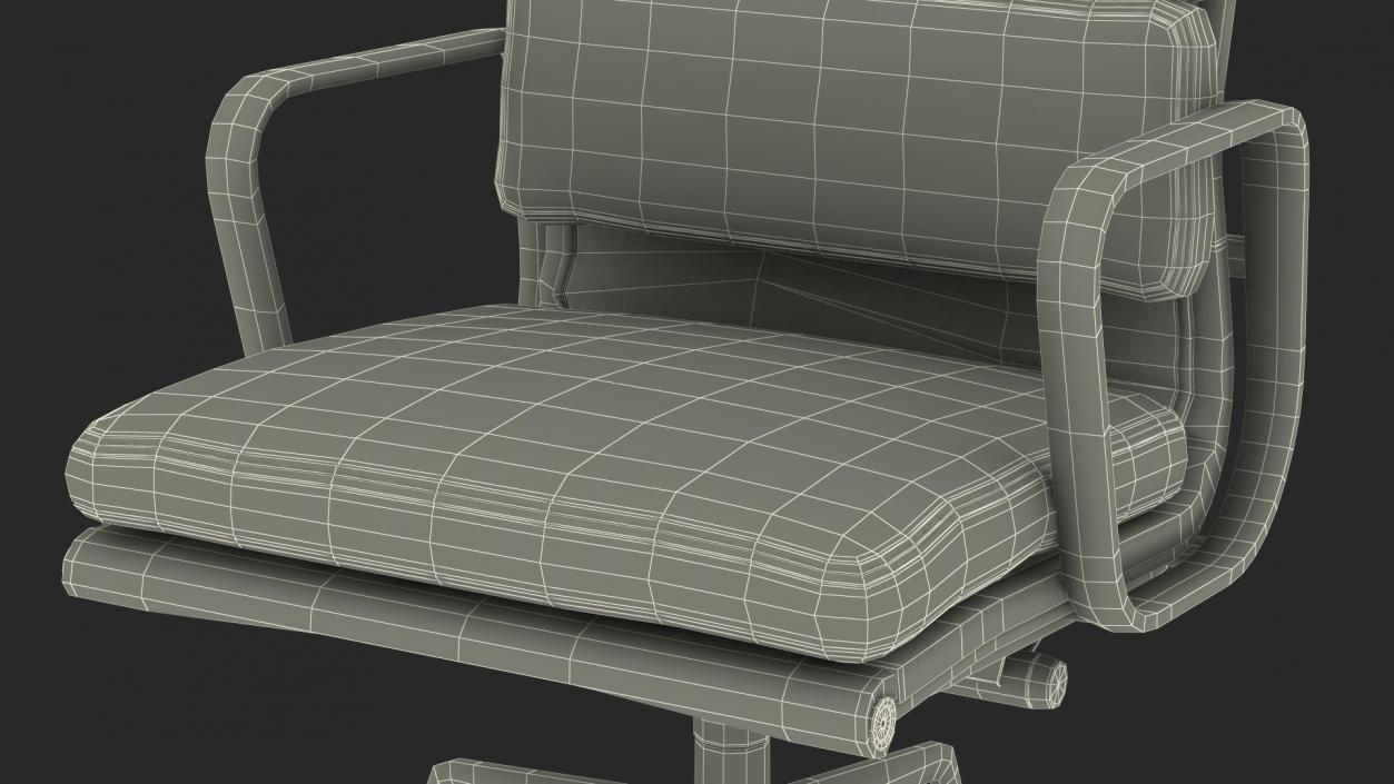 Executive Chair Black Leather 3D model