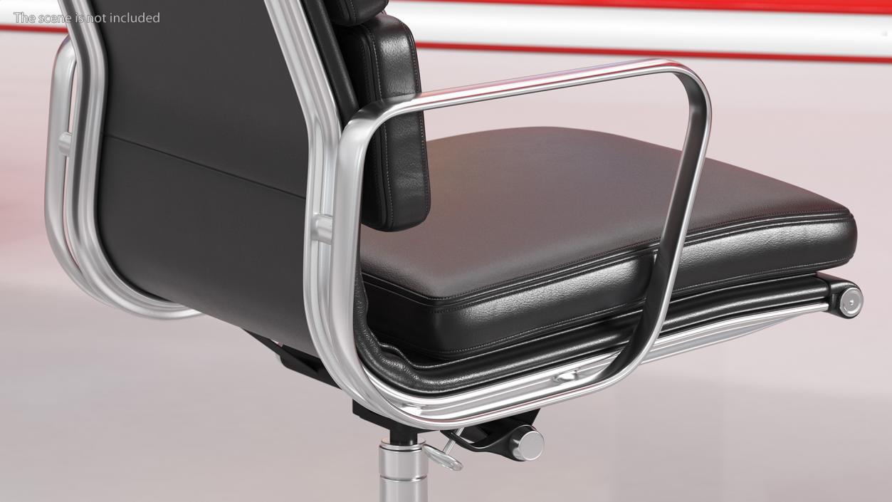 Executive Chair Black Leather 3D model