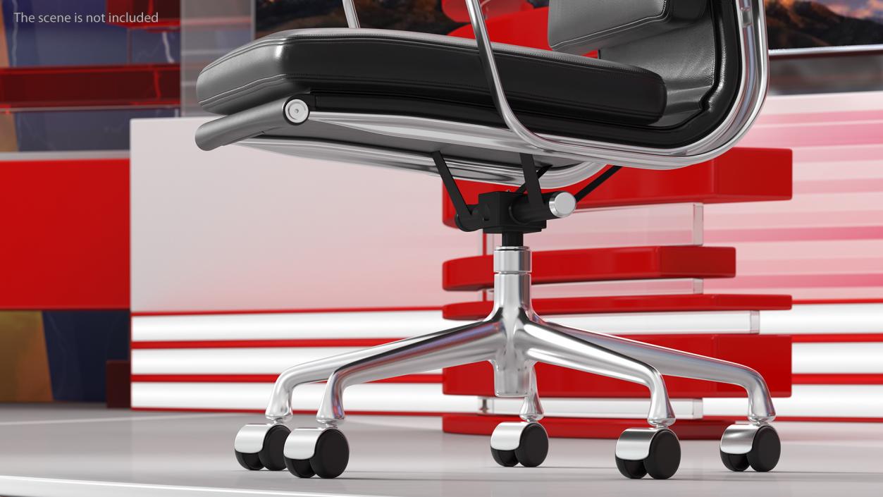 Executive Chair Black Leather 3D model