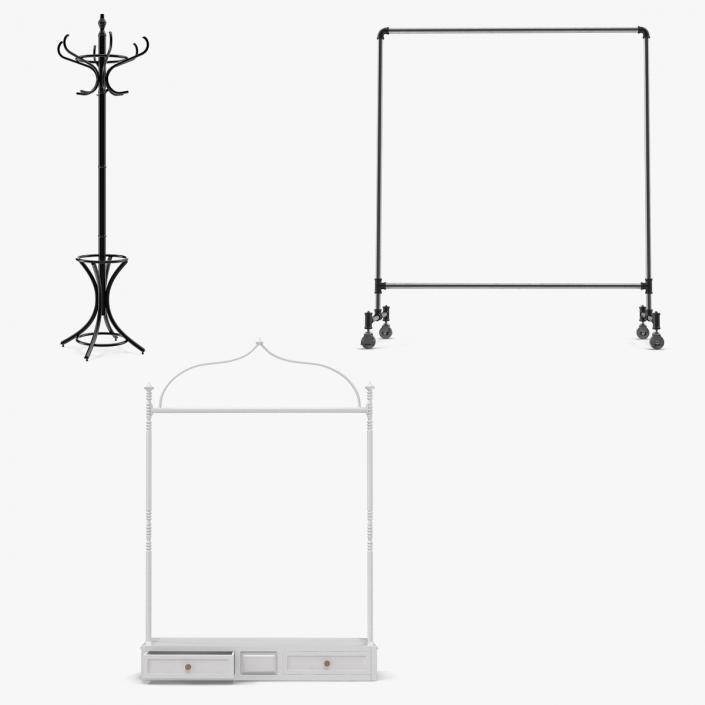 3D model Clothing Racks Collection