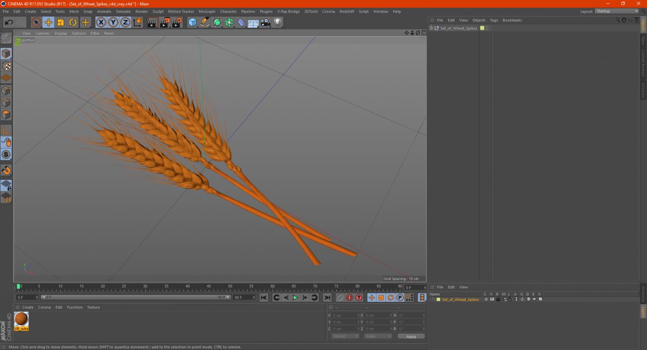 Set of Wheat Spikes 3D model