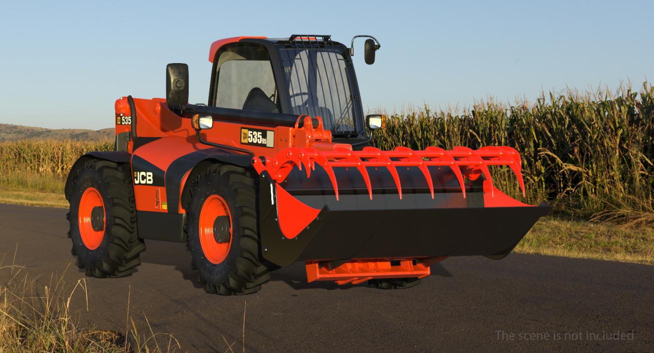 Telehandler JCB 535 Forklift Bucket Rigged 3D