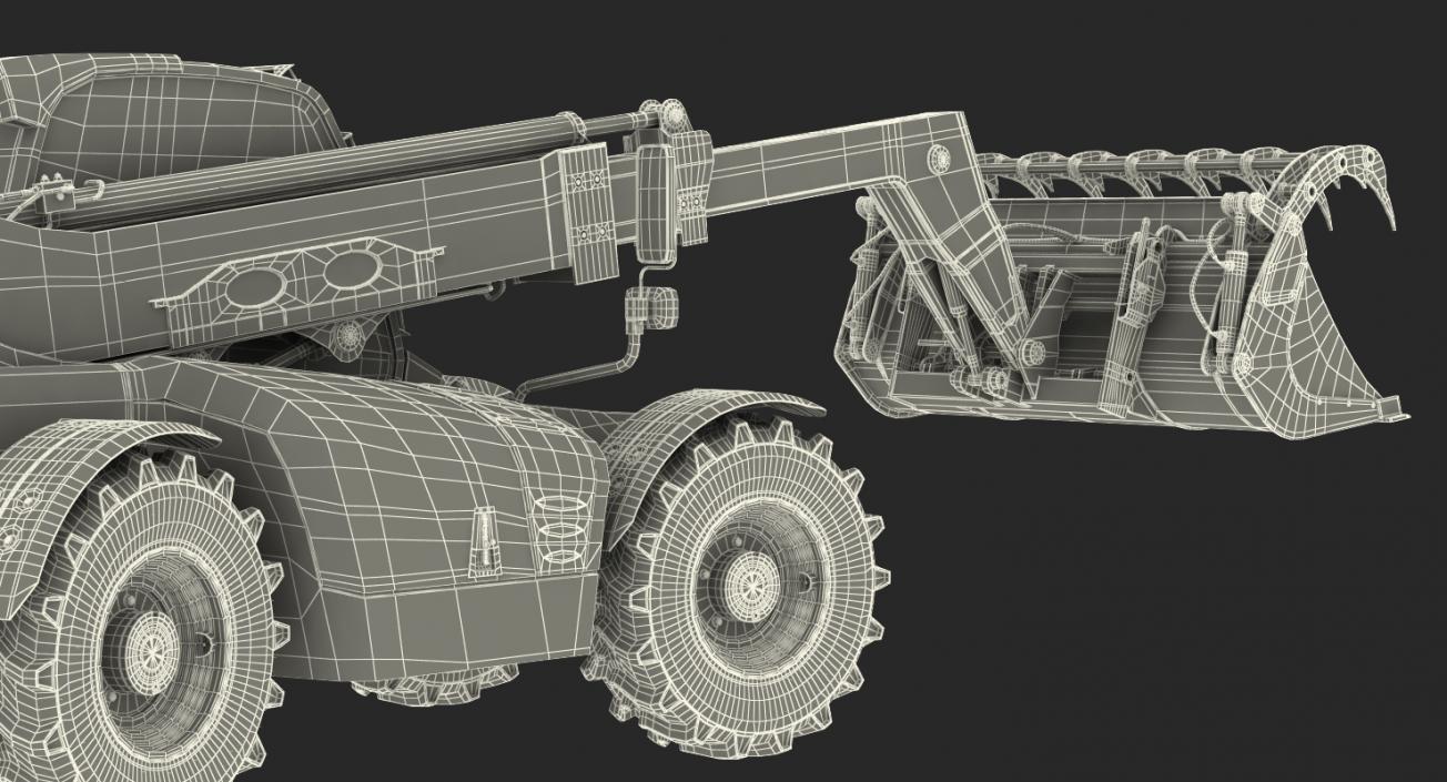 Telehandler JCB 535 Forklift Bucket Rigged 3D