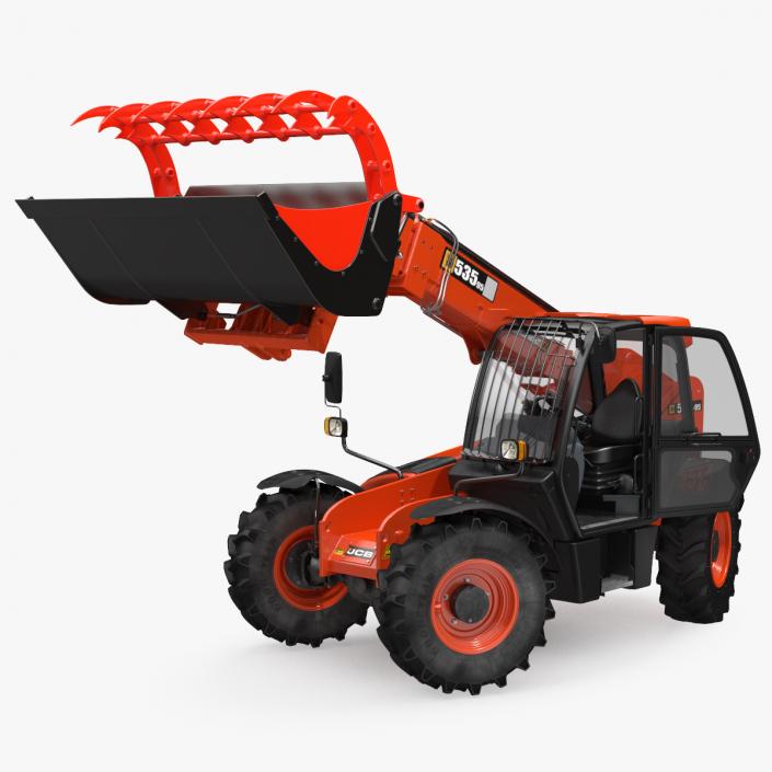 Telehandler JCB 535 Forklift Bucket Rigged 3D