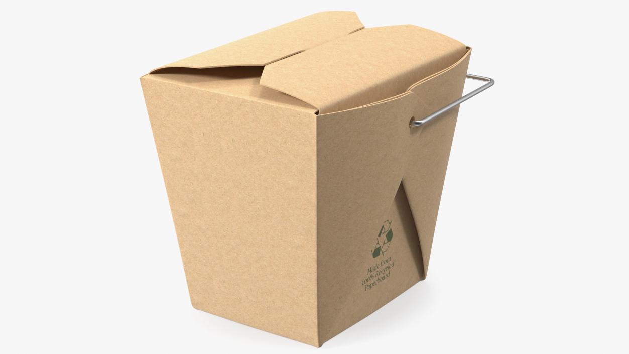 Kraft Paper Take Away Food Container 16 Oz 3D