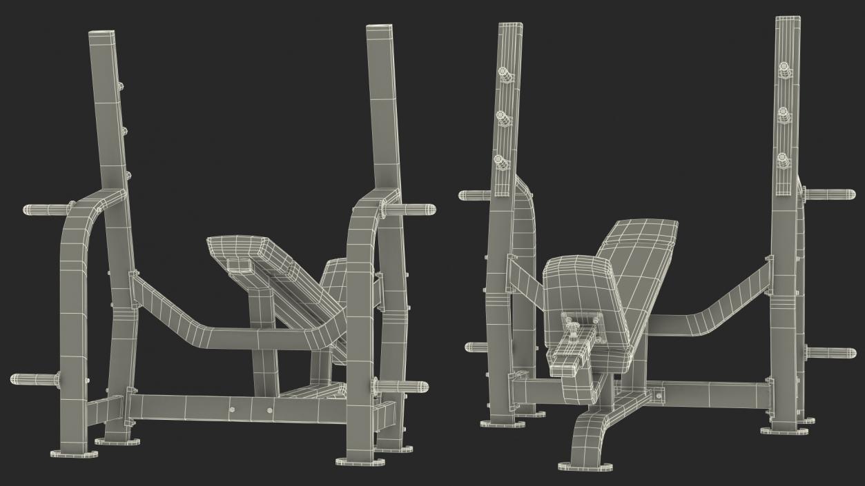 3D Olympic Incline Bench