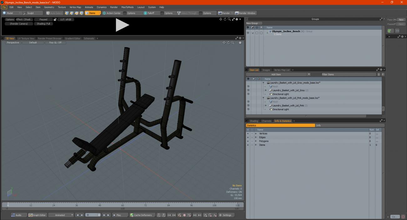 3D Olympic Incline Bench