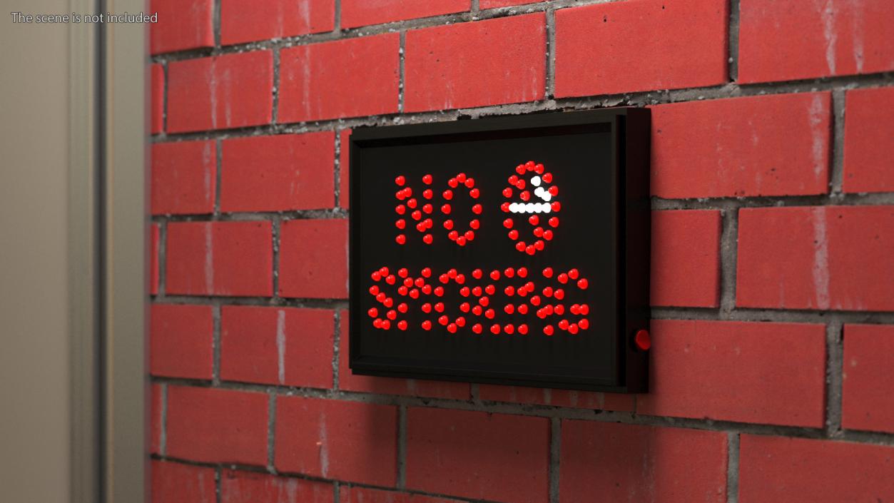 3D Luminous Red LED Light Sign No Smoking ON